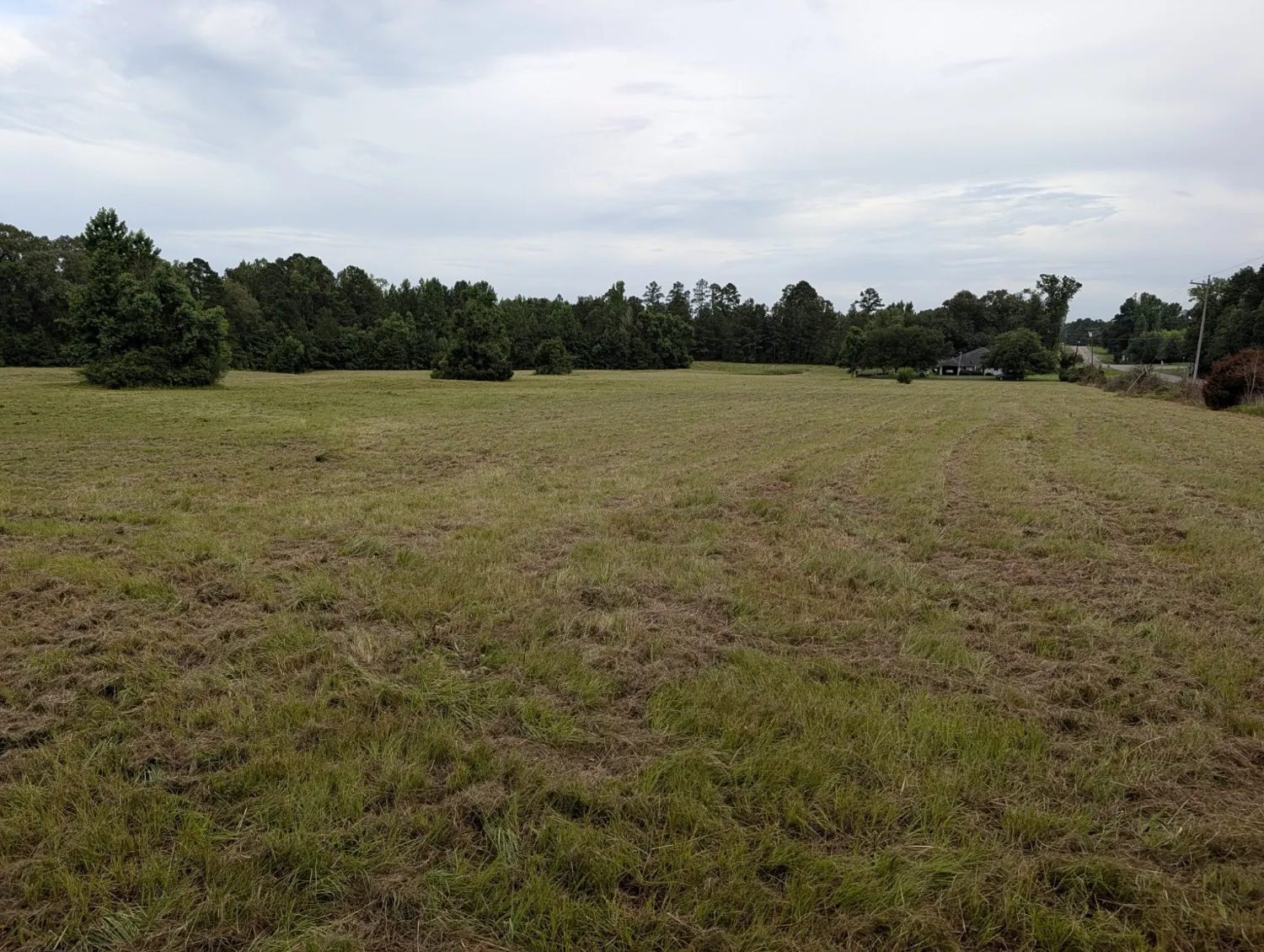 Completed field mowing